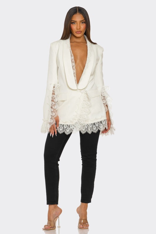 Graceful Lace Blazer